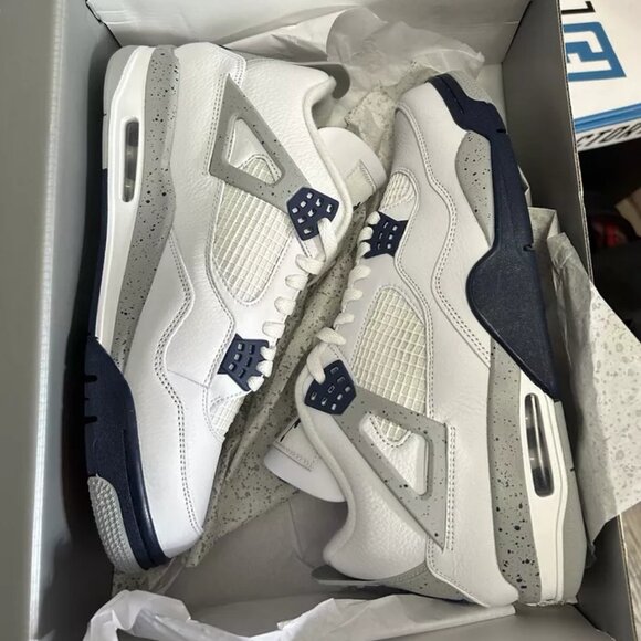 Nike Midnight Navy Air Jordan 4 Retro Blue White Gray DH6927-140 Men's FAST SHIP - Picture 3 of 6